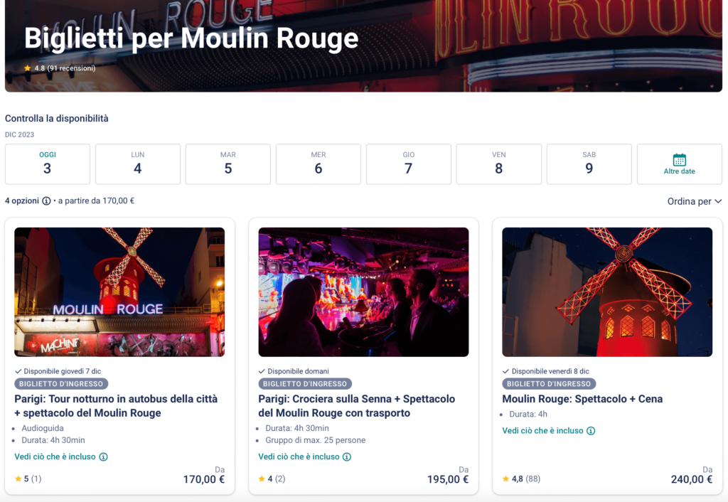 Biglietti Scontati per Moulin Rouge